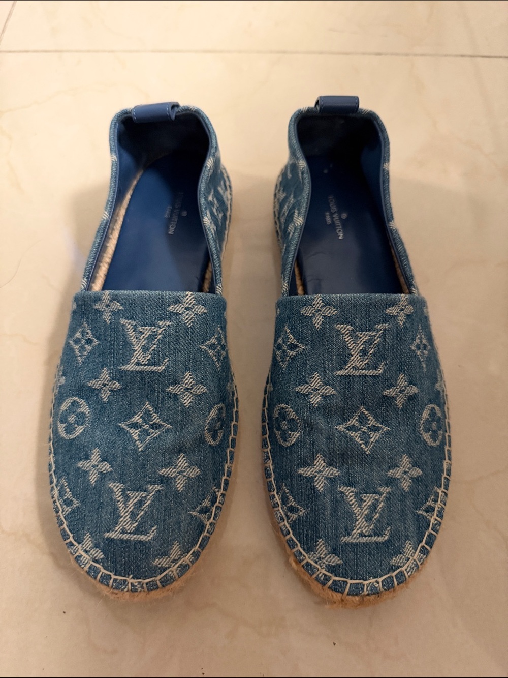 Louis Vuitton Blue Monogram Denim Espadrilles - Women's